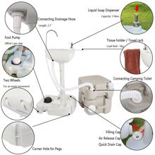 Portable Removable Outdoor Hand Sink with Portable Toilet - White - View 9