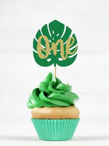 12 cái Outline Letter và Palm Leaf Toppers Cake Baby Shower - Nhiều màu - Xem 1