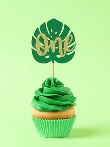 12 cái Outline Letter và Palm Leaf Toppers Cake Baby Shower - Nhiều màu - Xem 4