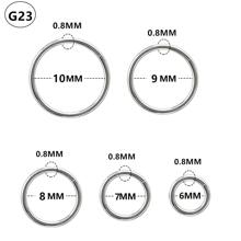 Titanium G23 Studs With Captive Bead Ring, Titanium Nose Hoop, Titanium Piercing Jewelry Nose Ring - Silver - View 3