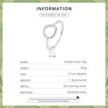 WOSTU 1 st minimalistisk rund ring i 925 sterlingsilver, trendig personlig ring för kvinnor - Silver - Visa 9