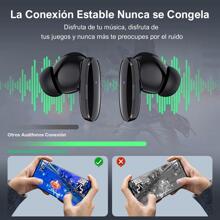 1Hora Auriculares Bluetooth Inalámbricos BT 5.3 AUT205 Sonido estéreo de alta calidad, sonido suave, graves evidentes para esta Navidad - Negro - Ver 4