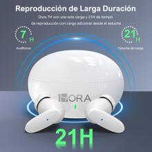 1Hour Bluetooth Headphones In Ear Wireless BT 5.3 - White - View 2