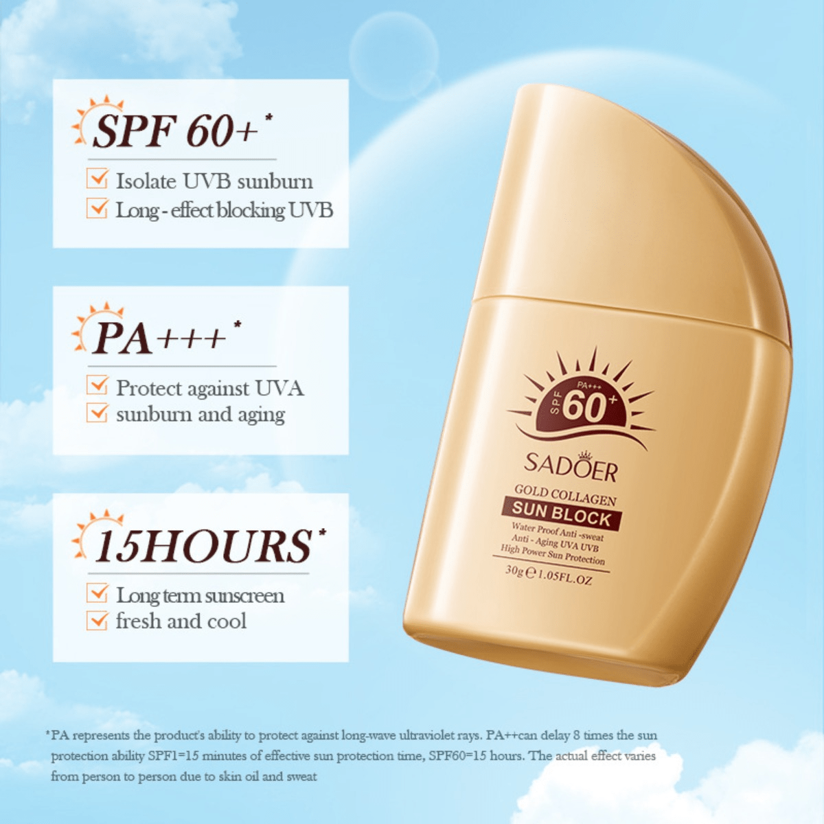 GOLD COLLAGEN SUN BLOCK 30g SPF60+ | SHEIN USA
