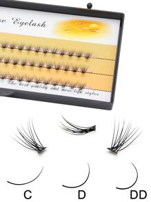 假睫毛，1 盒 7 毫米 Diy 簇局部假睫毛自然外觀假睫毛自然柔軟分段睫毛單簇睫毛 - 軍綠色 - 查看 3