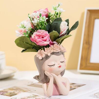 1 Máy Tính Sáng Tạo Hình Cô Gái Bình Hoa Trang Trí Nhà Cửa, Trang Trí Nhà Cửa, Bình Hoa, Tâm Điểm, Trang Trí Bàn Bàn