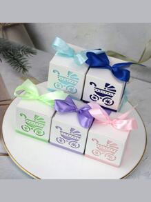 25pcs Baby Carriage Design Bowknot Gift Box Decoration
