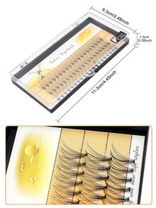 False Eyelashes, 1Box 13Mm Diy Cluster Individual False Eyelashes Natural Look Fake Eyelashes Natural Soft  Segmented Lashes Single Cluster Eyelashes - Brown - View 2