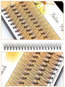 False Eyelashes, 1Box 13Mm Diy Cluster Individual False Eyelashes Natural Look Fake Eyelashes Natural Soft  Segmented Lashes Single Cluster Eyelashes - Brown - View 4