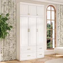 Large Armoire Combo Wardrobes Closet Storage Cabinet White - 93.7"高 - 查看 1