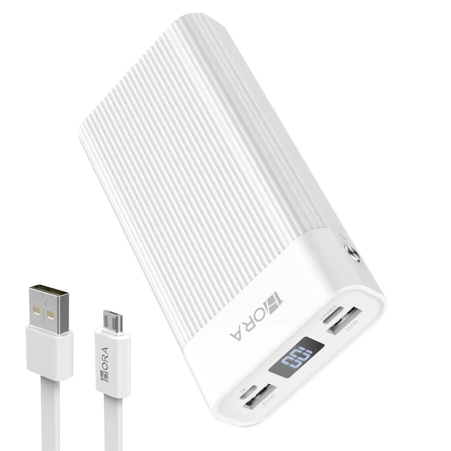 1Hour Power Bank 20000 Mah Portable Battery Power Bank LED DIGITAL Screen Universal Powerbanks - 白色 - 查看 1
