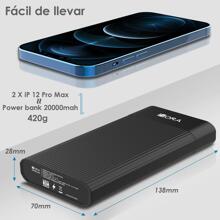 1Hour Power Bank 20000 Mah Portable Battery Power Bank LED DIGITAL Screen Universal Powerbanks - Black - View 6