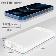 1Hour Power Bank 20000 Mah Portable Battery Power Bank LED DIGITAL Screen Universal Powerbanks - 白色 - 查看 2