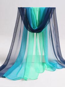 1入組女士撞色漸層圍巾適用於戶外遊玩 - 軍綠色 - 查看 1