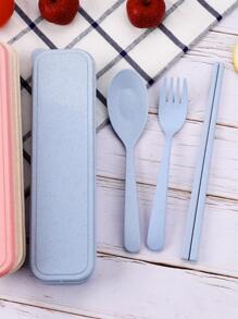 plys 3pcs Portable Cutlery Set With Chopsticks And Spoon - Multicolor - View 4