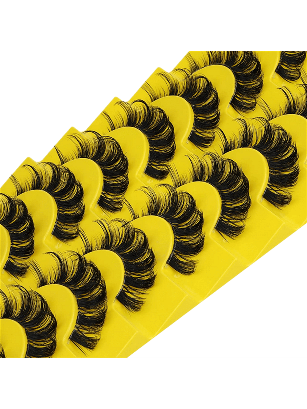 10 Pairs Russian Strip Lashes Natural Look False Eyelashes 3D Effect Wispy Fluffy Curly Lashes