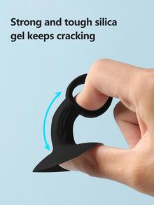 2pcs Door Handle Bumper With Suction Cups, No Need To Drill Hole, Silicone Toilet Door Stopper, Black - Black - View 5