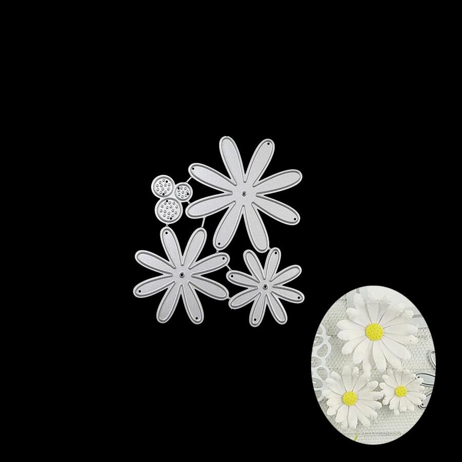 1入組花朵形狀切割刀模具 - 銀色 - 查看 1