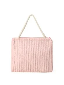 1pc Multifunctional Mommy Bag For Mother And Baby, Lightweight And Large Capacity Bag With Embroidery And Insulation, Suitable For Outdoor Activities - Pink - View 4