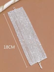 1 vòng tay pha lê nhiều lớp trang nhã với pha lê, lý tưởng cho trang sức tiệc cưới - Bạc - Xem 3