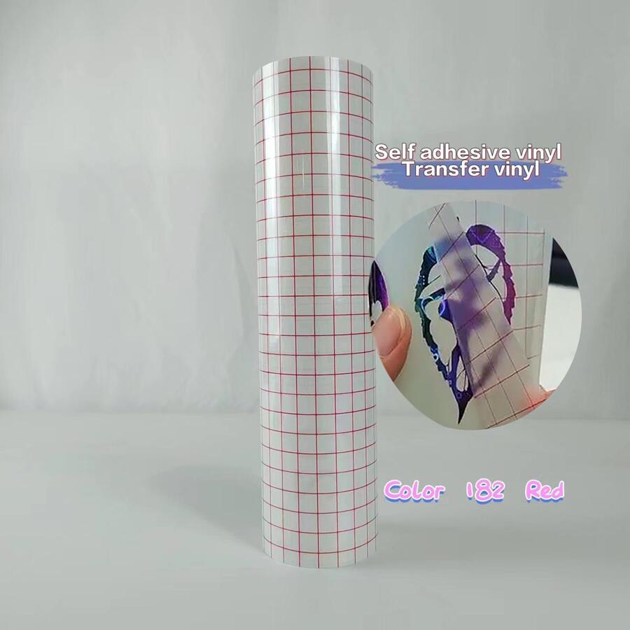 Laser Holographic Brushed Rose Gold Tấm Vinyl tự dính vĩnh viễn Băng chuyển để trang trí tiệc, Nhãn dán, Máy cắt thủ công, Decal xe hơi DIY - Đỏ - Xem 1