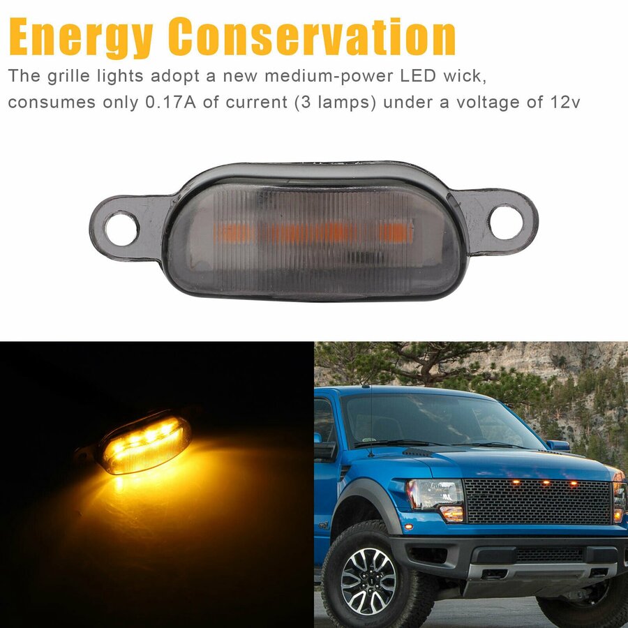 3X Smoked Lens LED Front Grille Running Lights for SHEIN USA