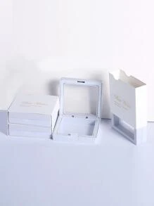 方晶鋯石裝飾純銀圓耳環 - 銀色 - 查看 5
