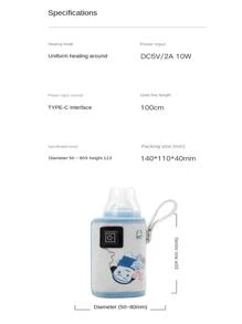 1 Vỏ cách nhiệt bình sữa cho bé, Máy hâm nóng nhiệt độ không đổi, Vỏ bảo vệ giá đỡ bình sữa di động ngoài trời trên ô tô - Màu xanh lam - Xem 6