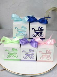 25pcs Baby Carriage Design Bowknot Gift Box Decoration