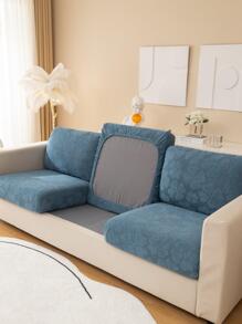 1pc Clover Jacquard Elastic Sofa Cover Suitable For All Seasons - Blue - View 2