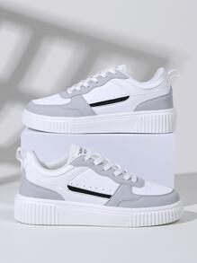 Phụ nữ có dây buộc Patch Chi tiết Giày trượt băng, Giày thể thao ngoài trời - trắng - Xem 5