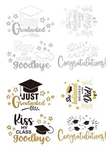 4 piezas/set Pegatinas dorado graduación estación - Multicolor - Ver 6