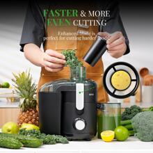 GDOR Dual Speeds Centrifugal Extractor Machines With 2.5" Feed Chute, For Fruits And Veggies,15Oz,250W. - Black - View 2