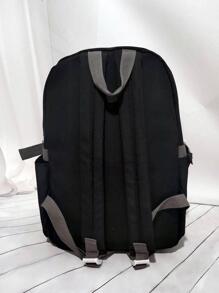 ZAOSHANGHAO Colorful Outdoor Leisure Versatile Shopping Travel Vacation Large Capacity College Backpack With Accessories Random - Black - View 4