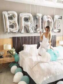 Mtrong Te 5 件 30 英寸银色 BRIDE 字母铝箔气球套装订婚婚礼派对装饰气球 - 銀色 - 查看 2