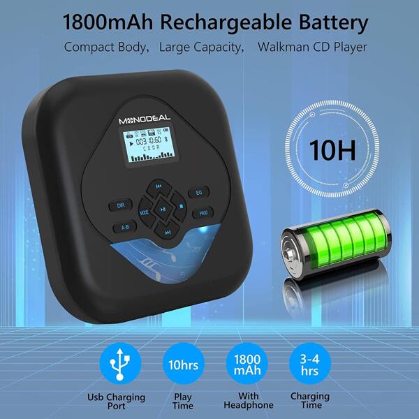 MONODEAL CD Player Portable,Bluetooth CD Player with Speakers