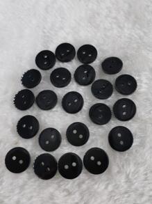 100pcs/Pack Black 2-Hole Resin Buttons, Double-Sided Sewing Buttons, Suitable For Shirts, Home Textiles, Crafts, Clothing And Sewing Accessories - Black - View 6