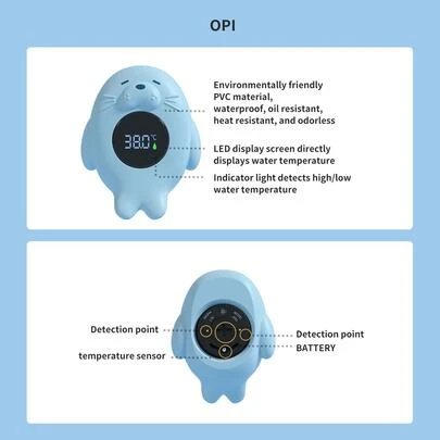 1pc Baby Bath Tub Water Thermometer - (Celsius) Digital Water & Room Thermometer, Otter Shaped Floating Bath Tub Pool Thermometer With Temperature Alert