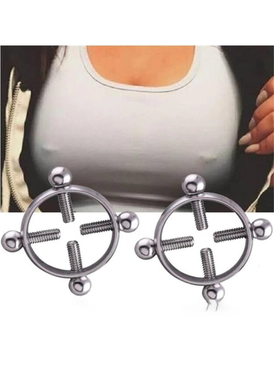 2 cái / bộ Vòng núm vú tối giản - Bạc - Xem 1