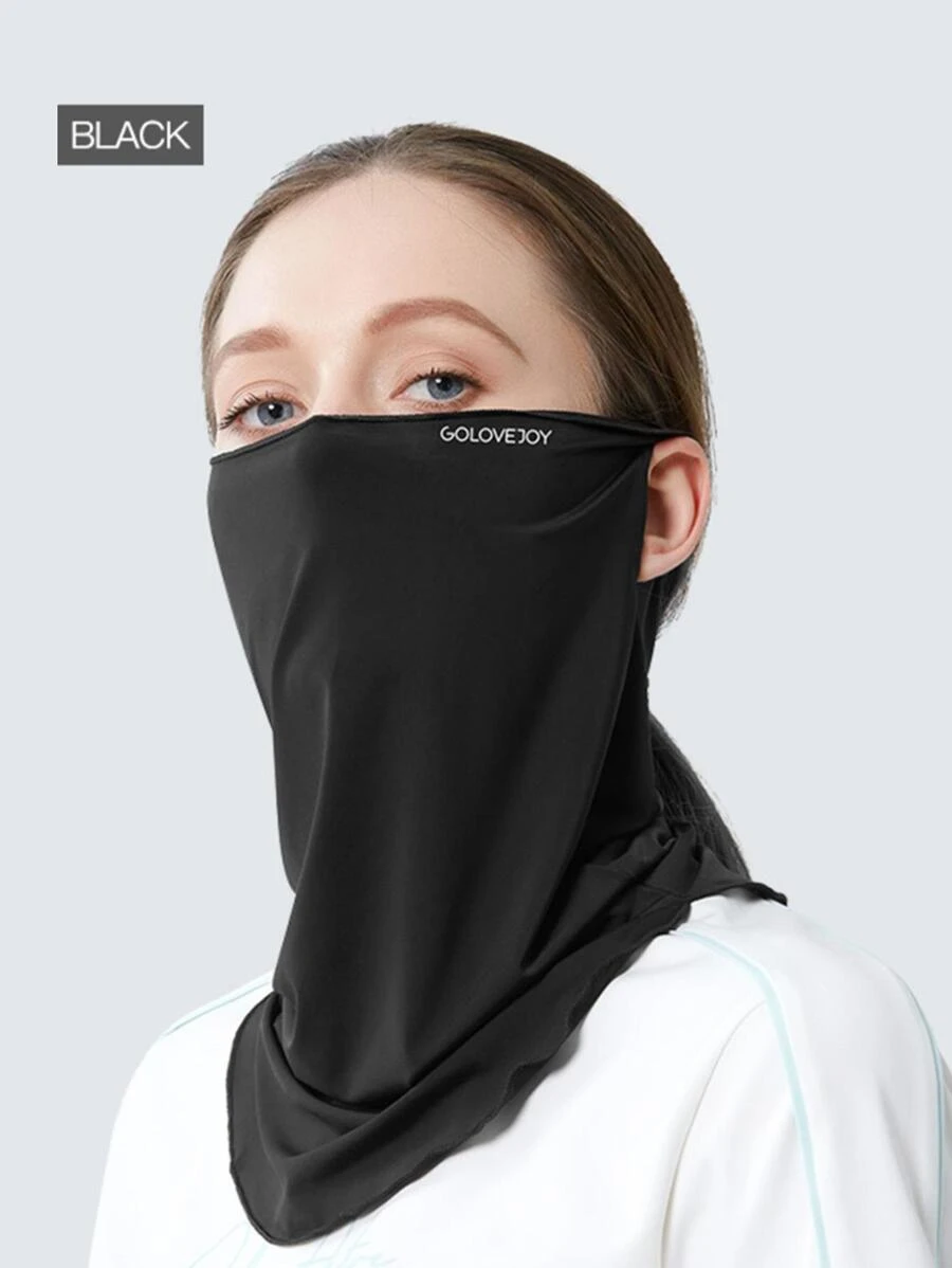 AD 1pc帶uv防護、防塵、透氣、冰絲圍巾保護口罩 - 黑色 - 查看 1