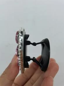 Funda para móvil con estrella brillante con con diamante de imitación con corazón agarre destacado - Rosa - Ver 3