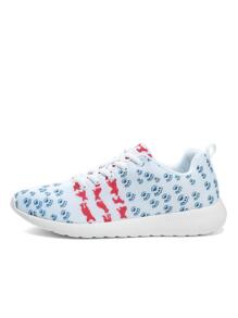 Giày thể thao có dây buộc phía trước họa tiết chó & mèo cho nữ, Giày chạy bộ thể thao bằng polyester - Nhiều màu - Xem 5
