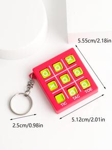 1pc Women Random Color Mini Tic Tac Toe Game Creative Keychain - Pink - View 4