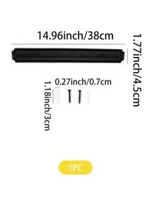 1 giá để dao từ tính gắn tường 33cm/38cm, kệ để đồ dùng nhà bếp tiết kiệm không gian, phụ kiện nhà bếp giảm giá - màu đen - Xem 3