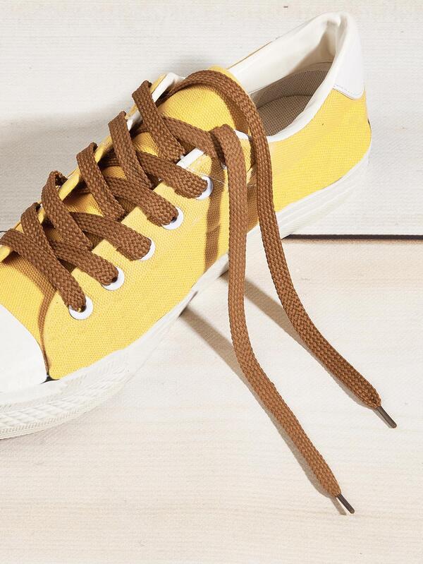 2pcs Shoelaces, Camel Polyester Casual Shoe Accessories For Sneakers