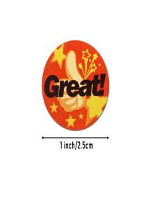 TYFYO 500入組/卷 1 英寸卡通獎勵貼紙，2.5x2.5 公分兒童讚美貼紙，有 8 種設計，適合家庭、課堂、競賽 - 彩色 - 查看 2