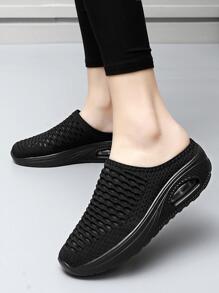 女性極簡風格一腳蹬搖擺鞋,運動運動鞋