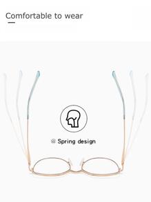 Round Frame Women's Fashion Design Eyeglasses - Dusty Pink - View 3