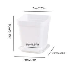 1pc Solid Color Plastic Plant Container - Black - View 2