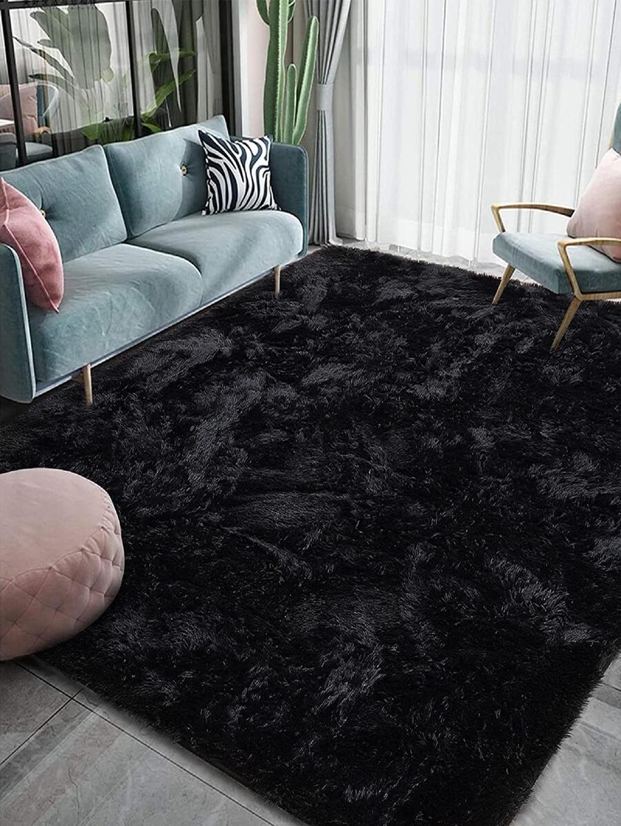 1 Pack Plush Carpet Nordic Style Solid Color Kids Carpet Modern Bedroom Living Room Large Size Non-Slip Bedroom Floor Mat
